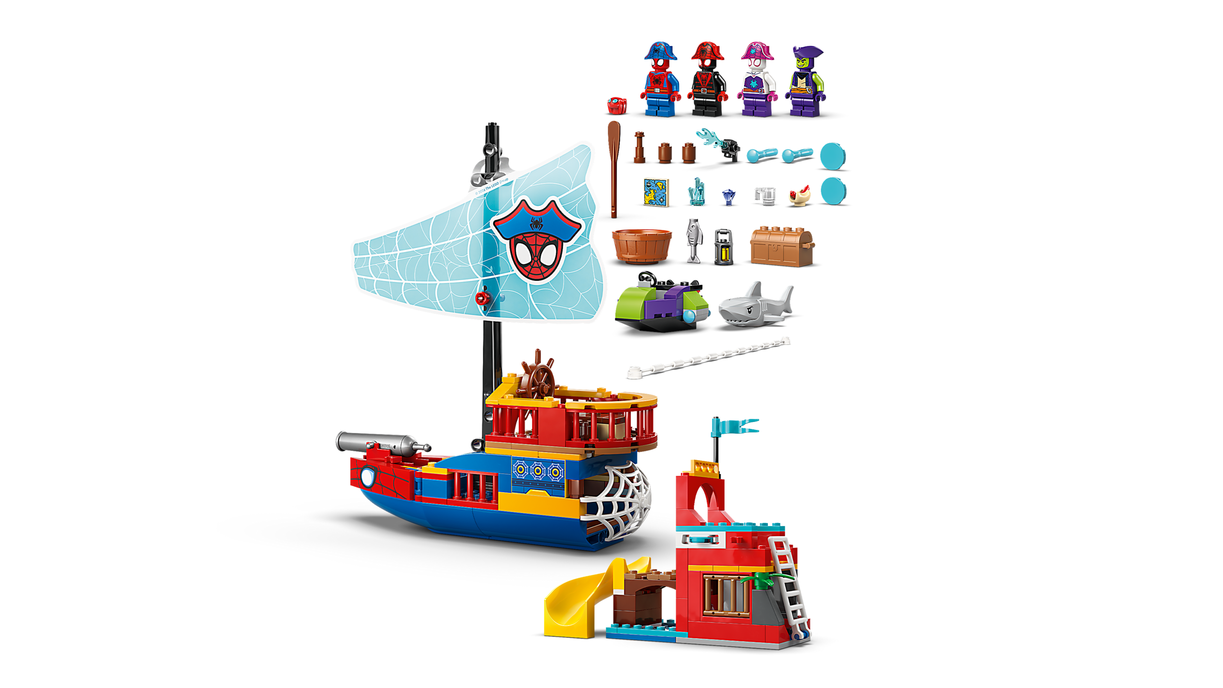 LEGO Marvel Team Spidey Pirate Ship building set with minifigures - British product
