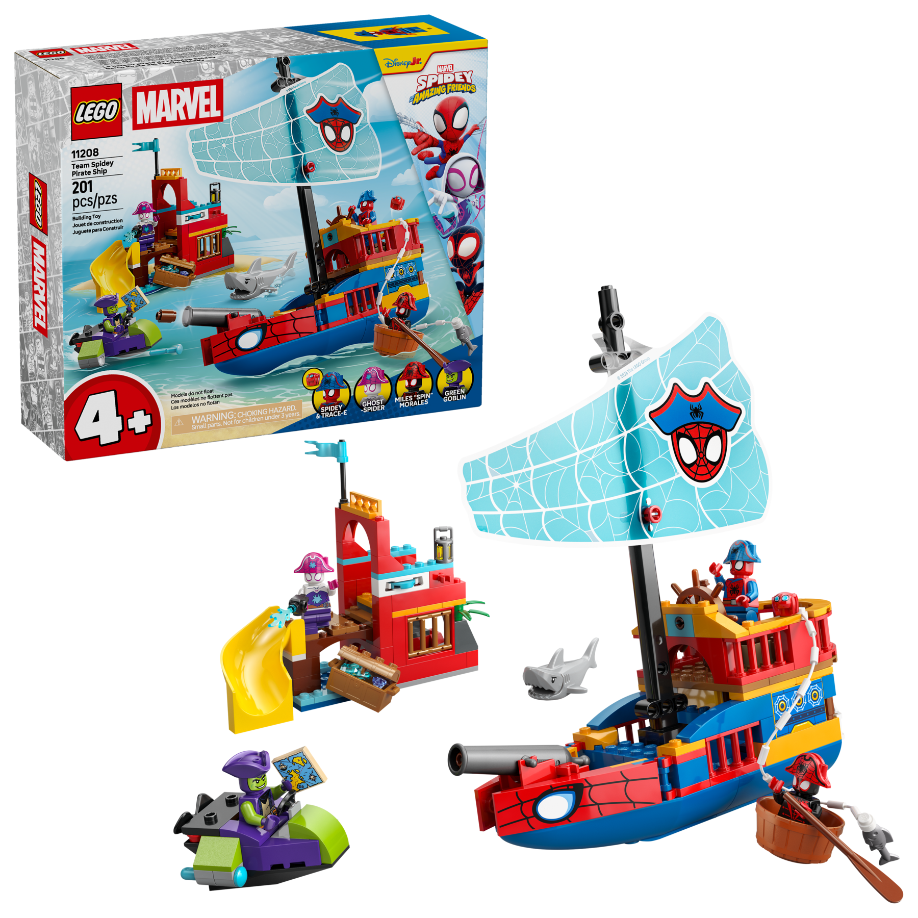LEGO Marvel Team Spidey Pirate Ship building set with minifigures - British product