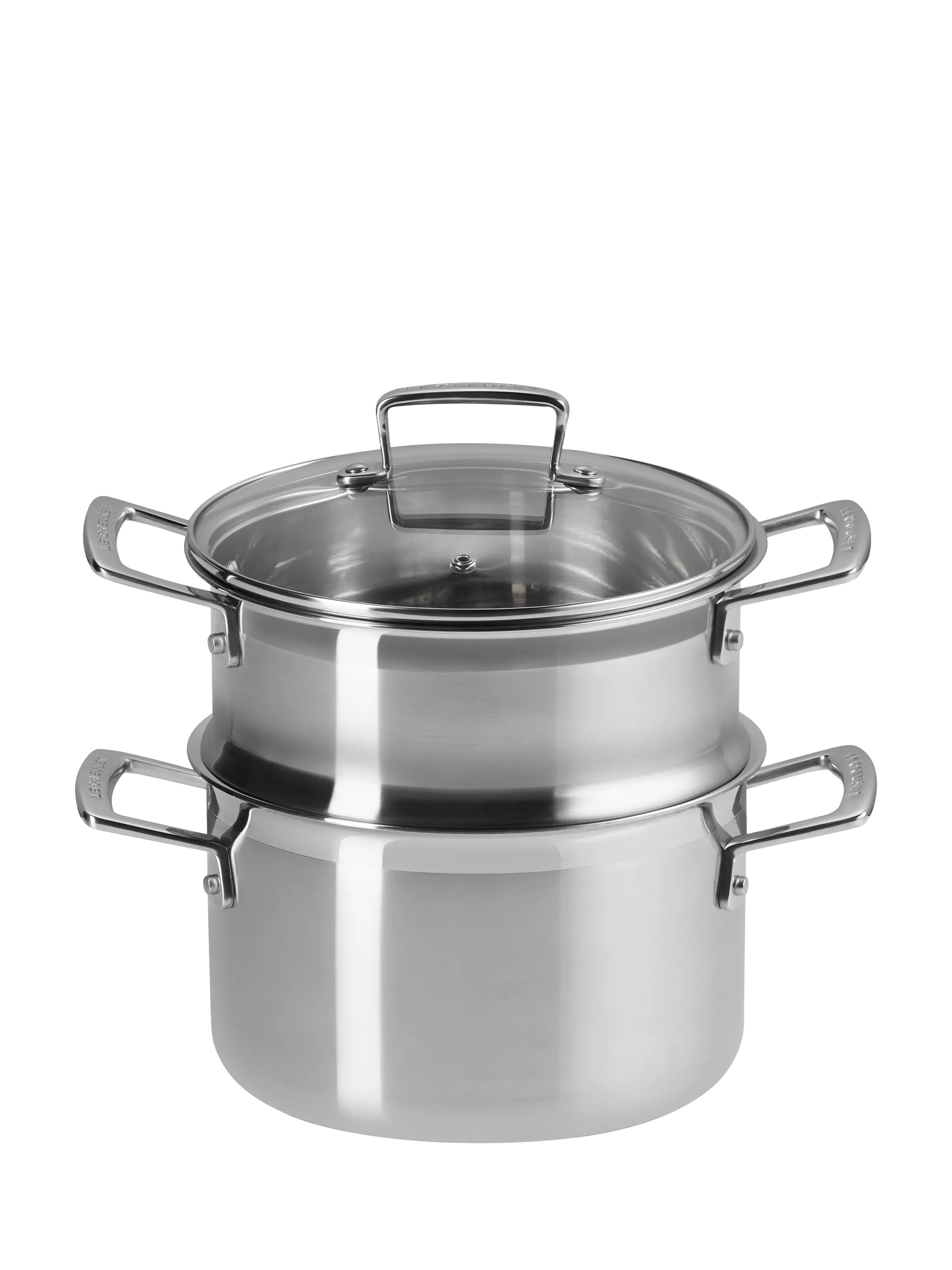 Le Creuset classic 3-ply stainless steel deep casserole and steamer set 20cm, UK version