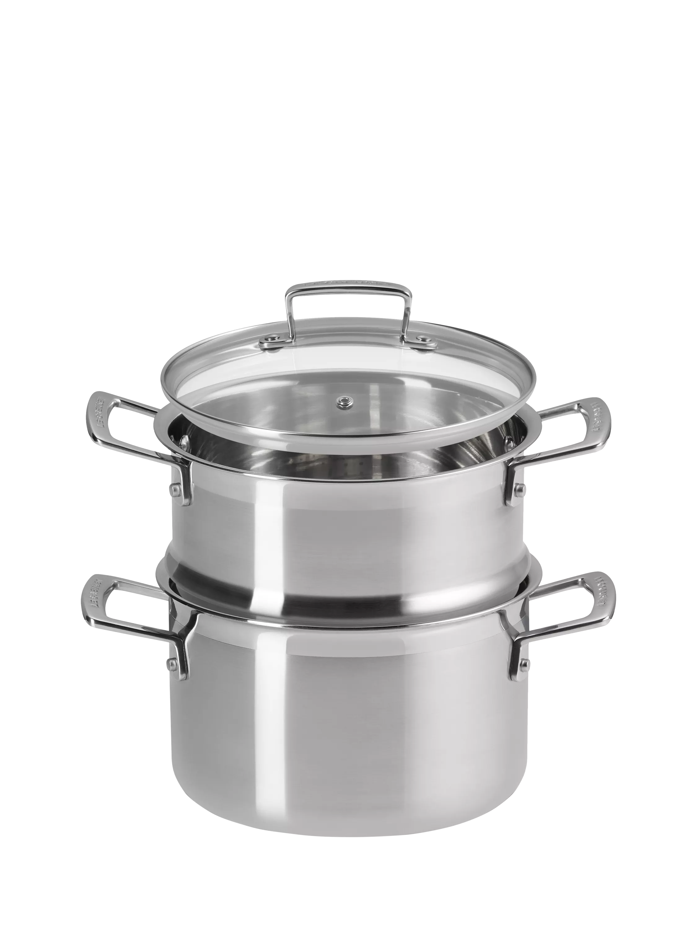 Le Creuset classic 3-ply stainless steel deep casserole and steamer set 20cm, UK version