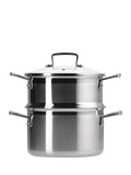 Le Creuset classic 3-ply stainless steel deep casserole and steamer set 20cm, UK version