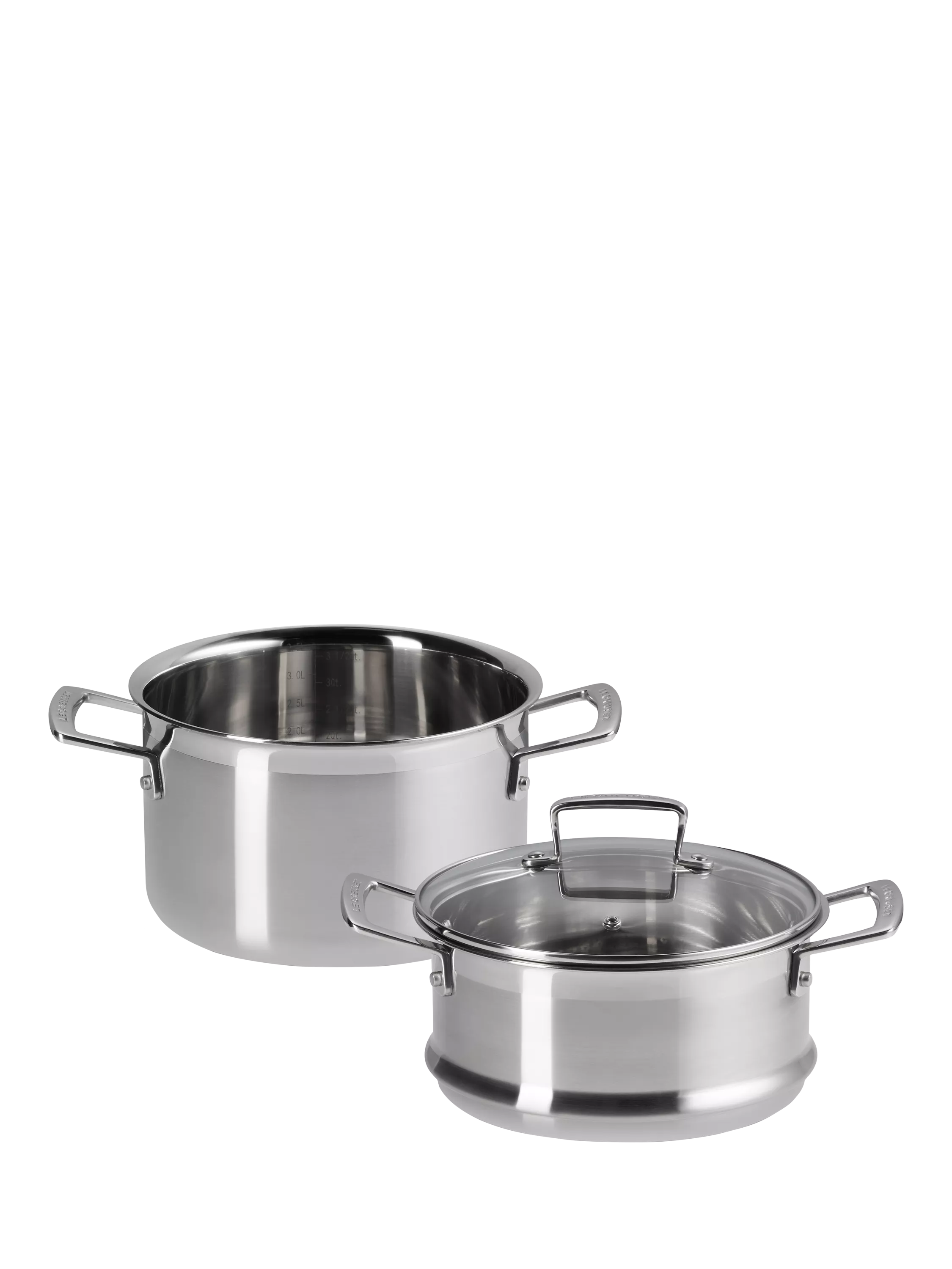 Le Creuset classic 3-ply stainless steel deep casserole and steamer set 20cm, UK version