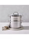 Le Creuset classic 3-ply stainless steel deep casserole and steamer set 20cm, UK version