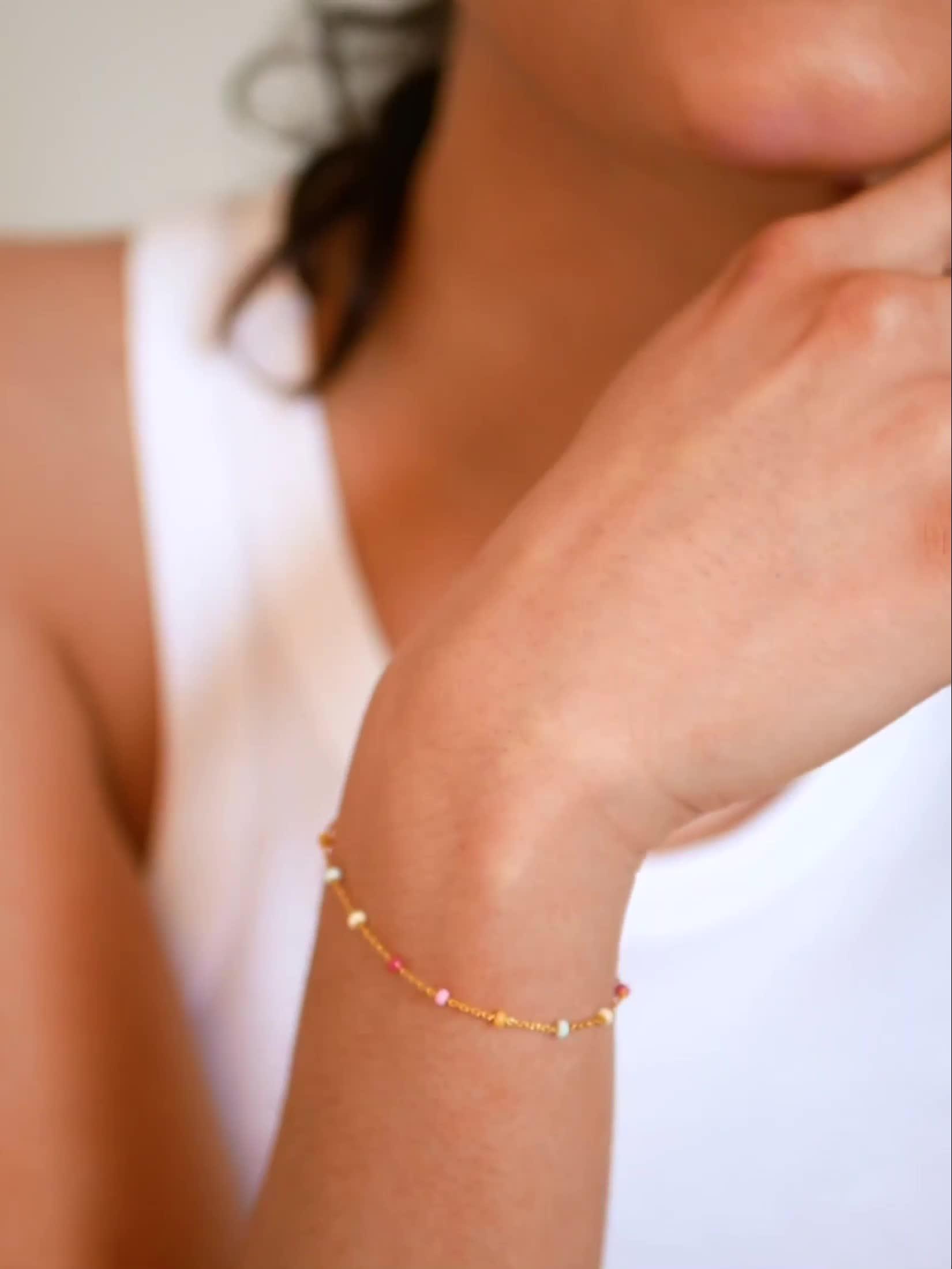 ENAMEL Copenhagen Lola Enamel Bead Chain Bracelet, imported from the UK