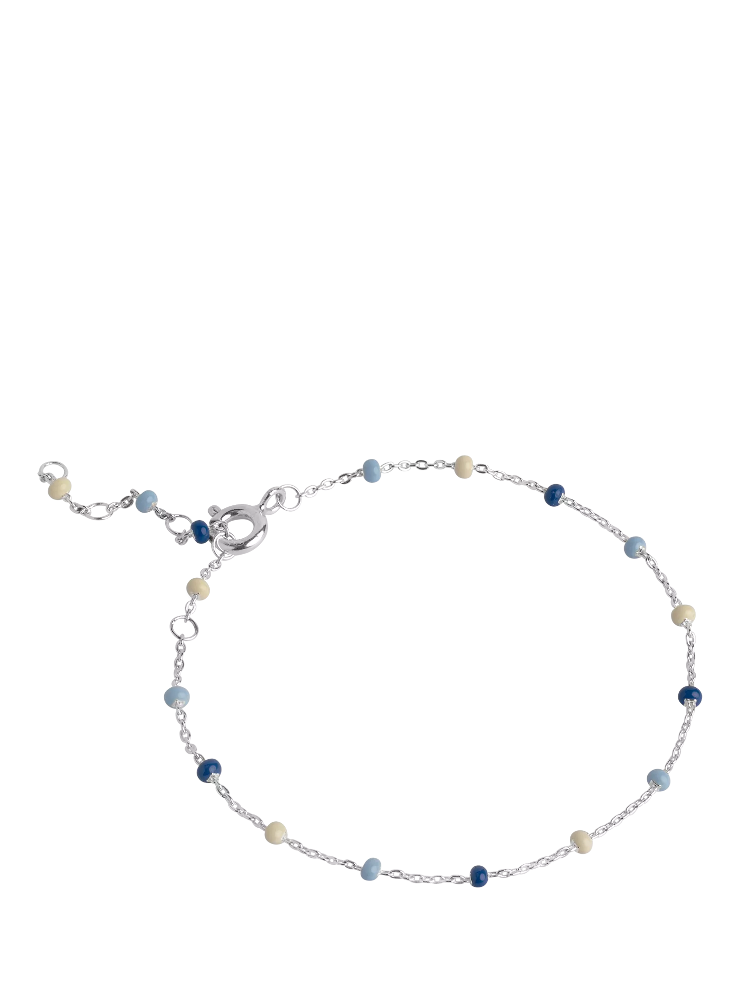 ENAMEL Copenhagen Enamel Bead Chain Bracelet - Silver/Marine