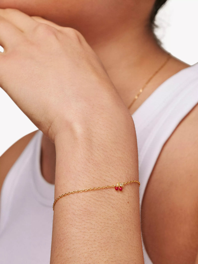 ENAMEL Copenhagen cherries bracelet yellow gold (British brand)