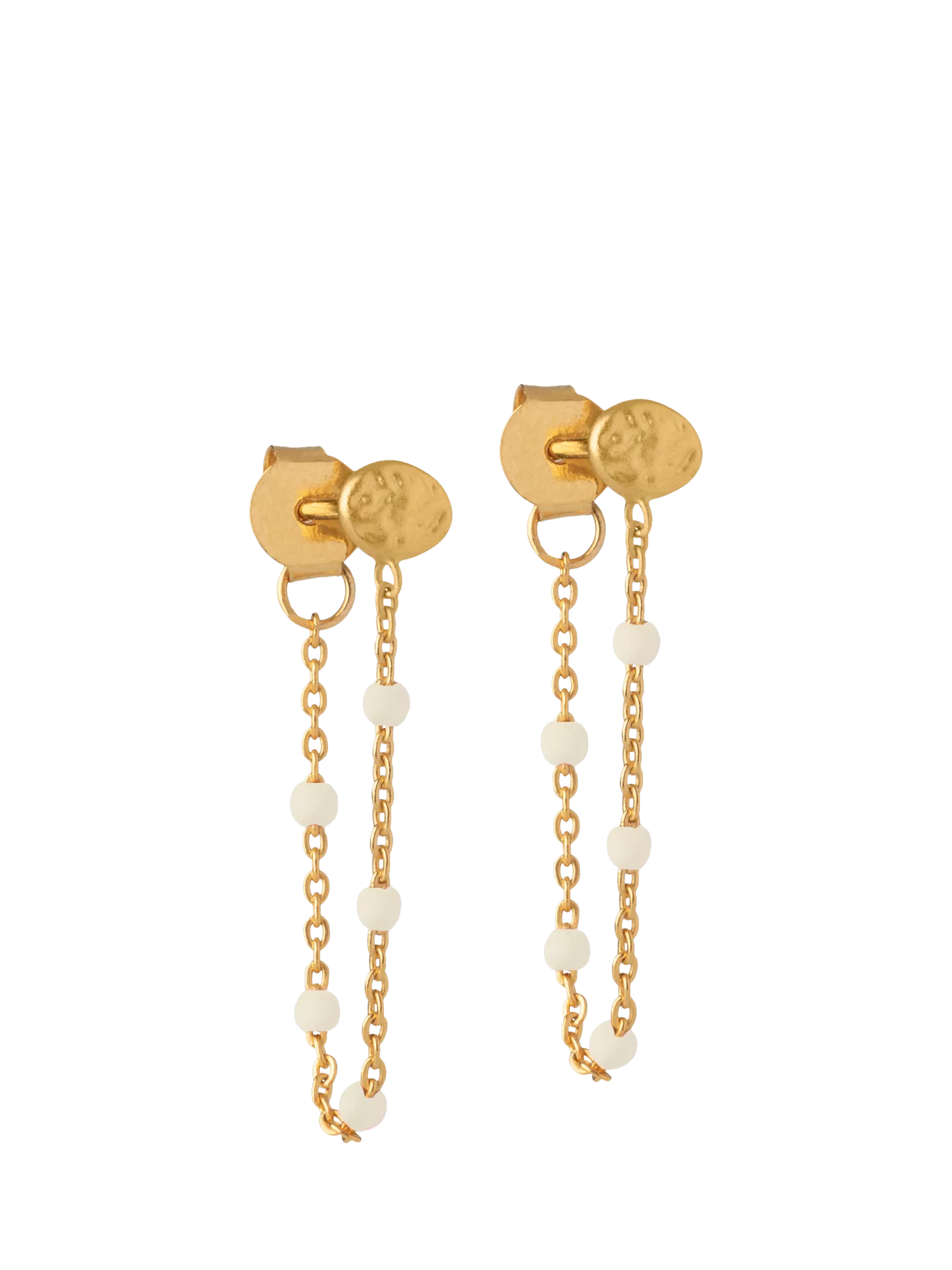 ENAMEL Copenhagen Lola enamel chain earrings gold plated, imported from the UK