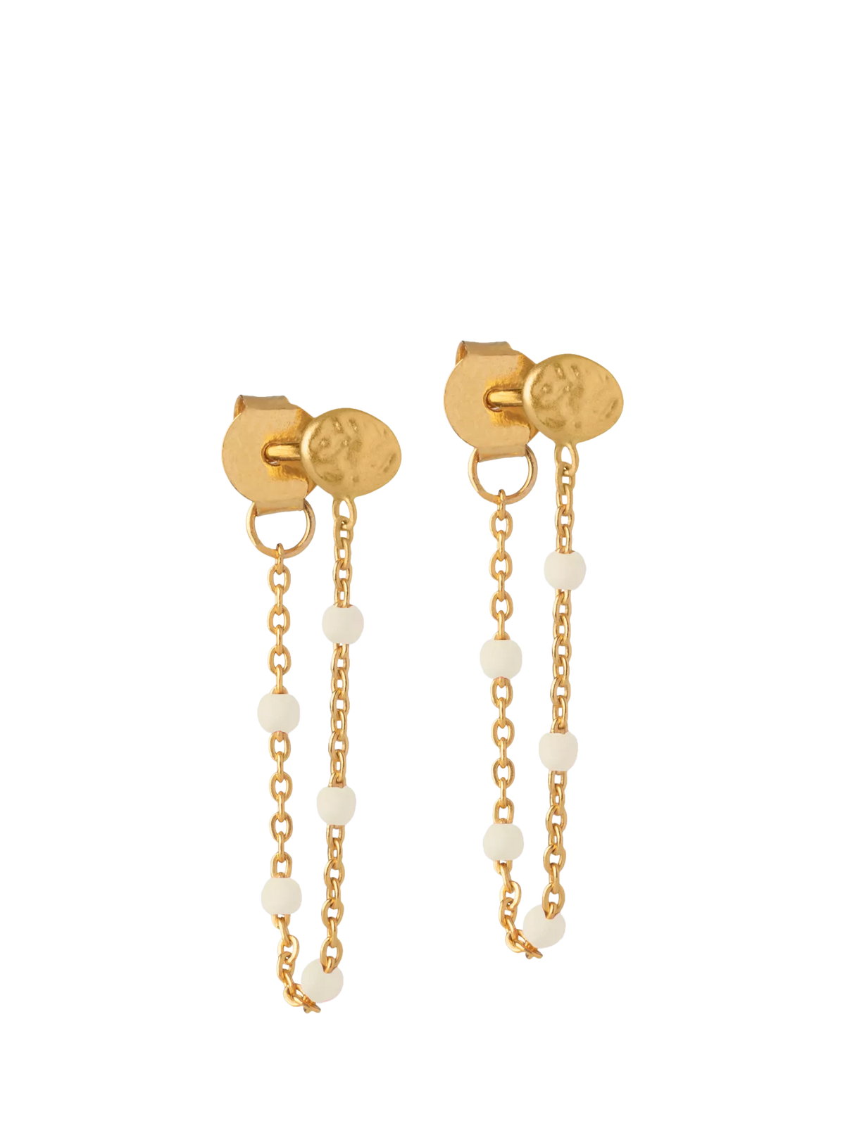 ENAMEL Copenhagen Lola enamel chain earrings gold plated, imported from the UK