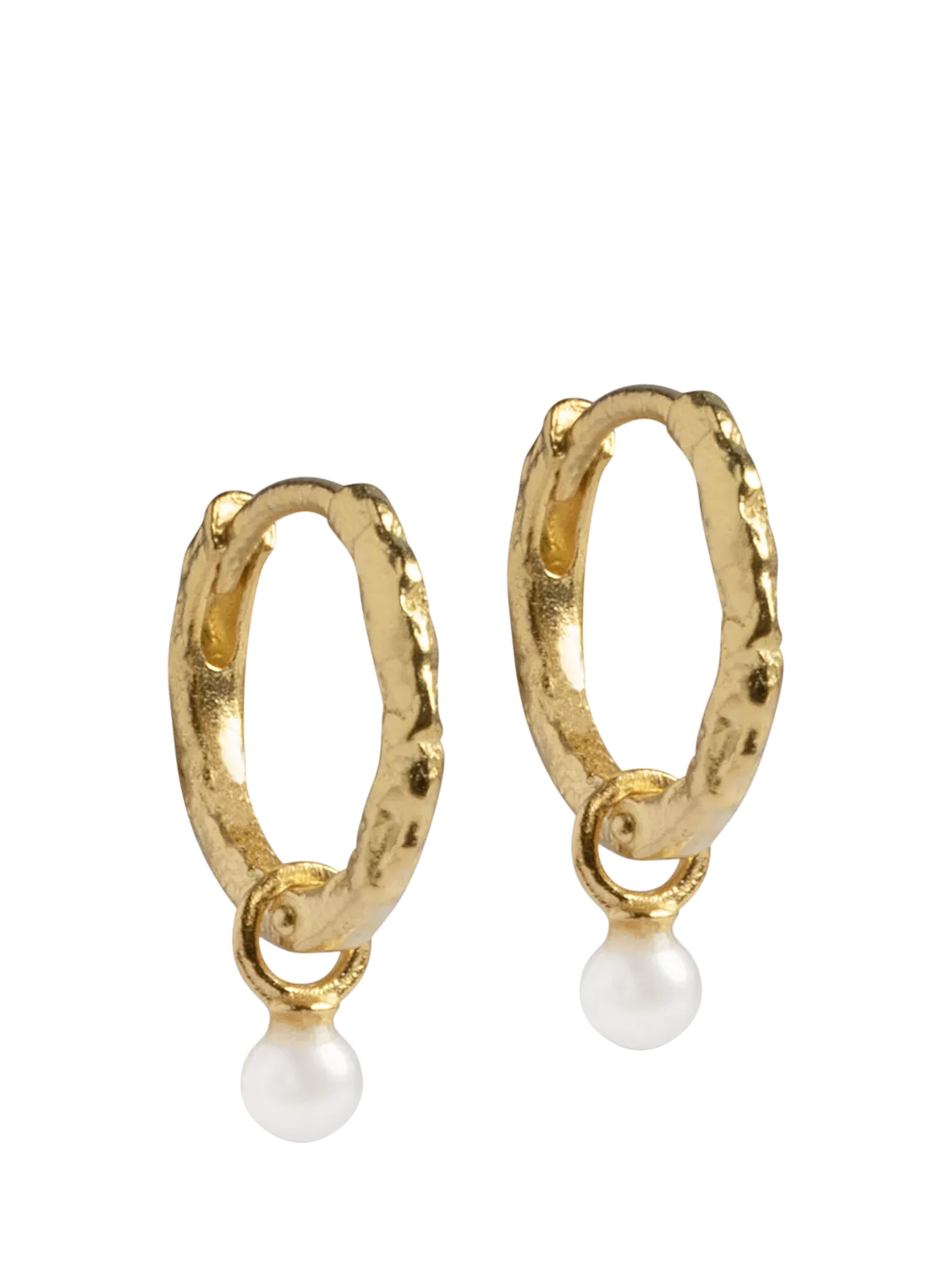 ENAMEL Copenhagen hoop earrings freshwater pearl yellow gold, imported from the UK