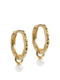 ENAMEL Copenhagen hoop earrings freshwater pearl yellow gold, imported from the UK