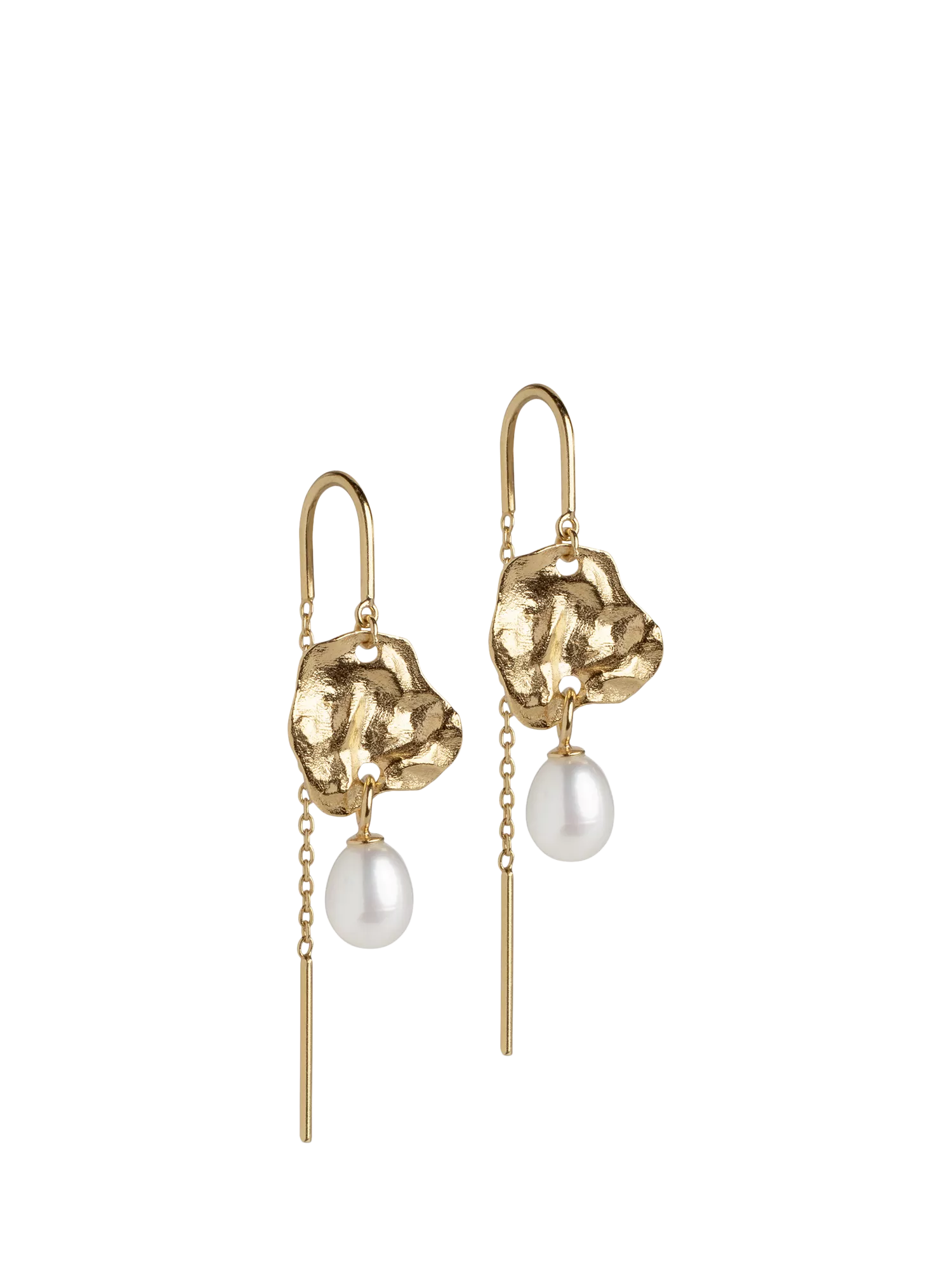 ENAMEL Copenhagen Kai Pearl drop earrings gold plated - British product