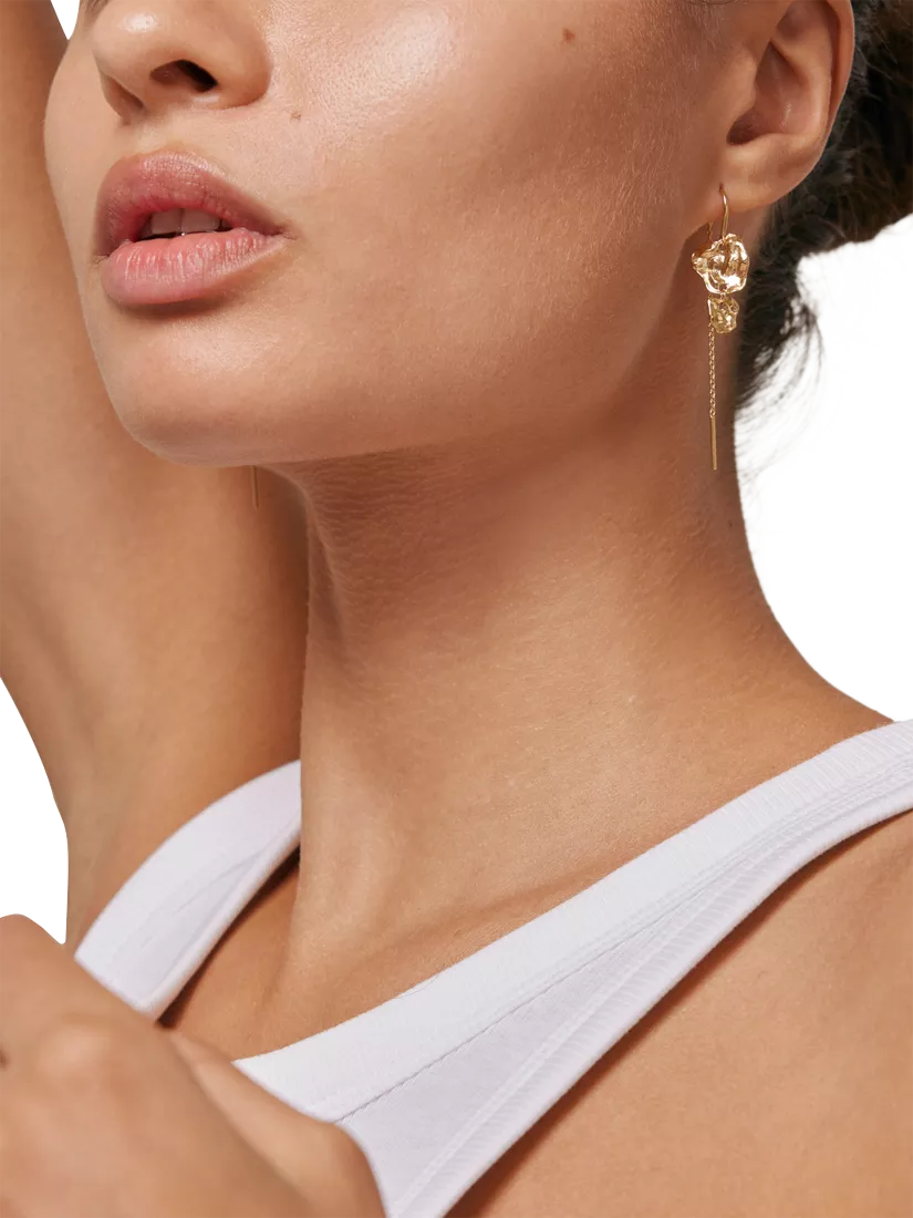 ENAMEL Copenhagen chain drop earrings gold, UK version