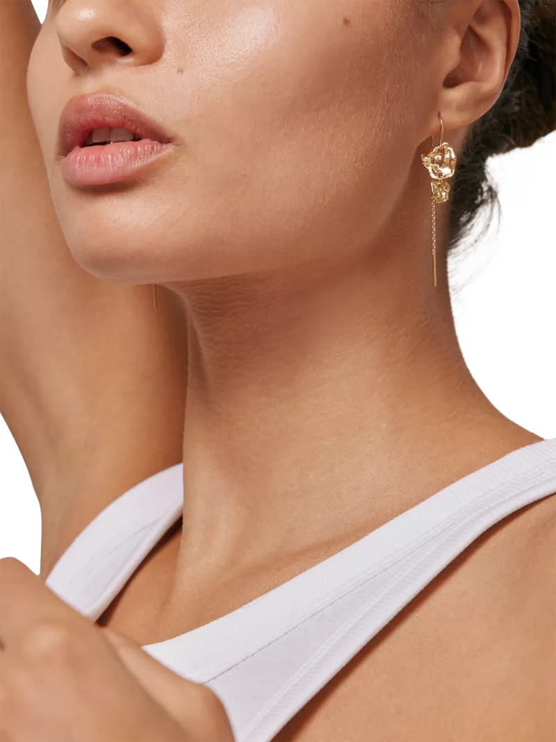 ENAMEL Copenhagen chain drop earrings gold, UK version