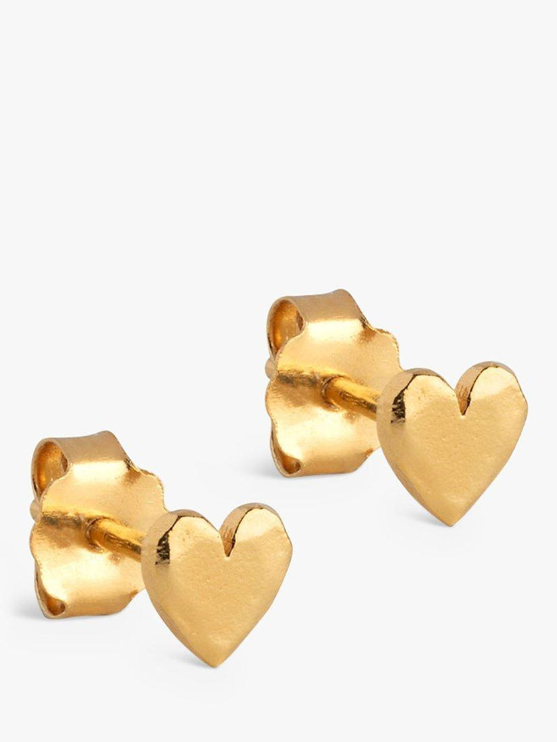 ENAMEL Copenhagen gold-plated sterling silver heart stud earrings 5mm - British product