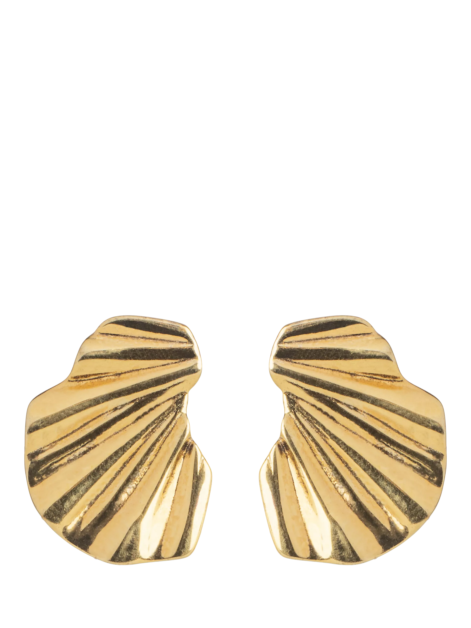 ENAMEL Copenhagen wave stud earrings gold plated - British product