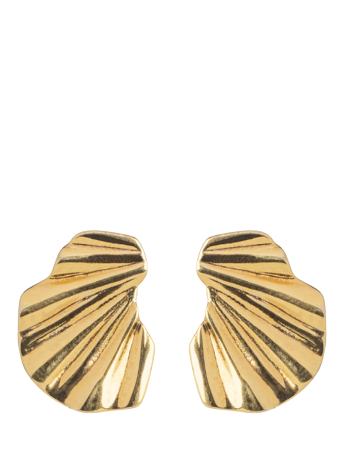 ENAMEL Copenhagen wave stud earrings gold plated - British product