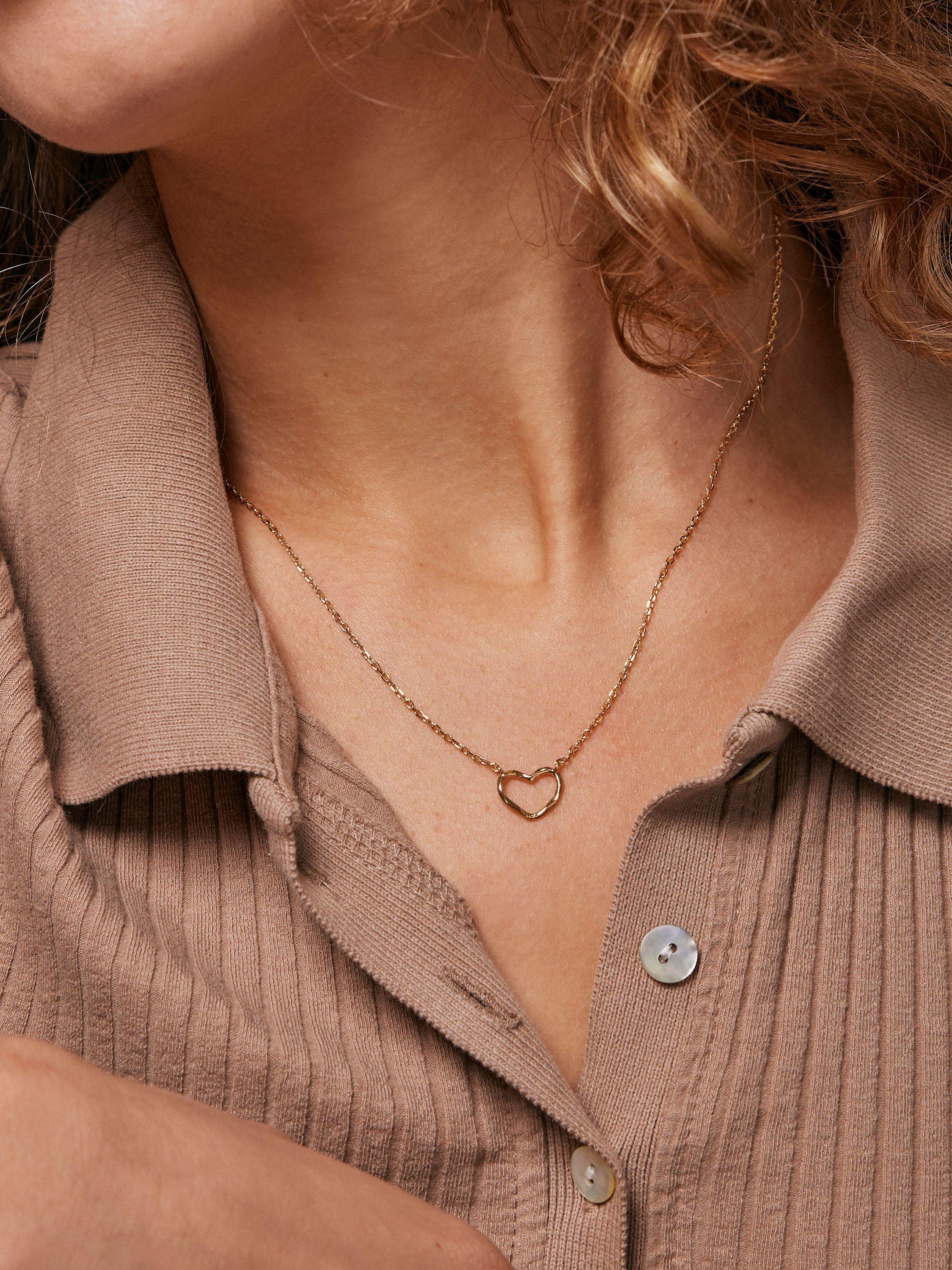 ENAMEL Copenhagen gold heart pendant necklace, imported from the UK