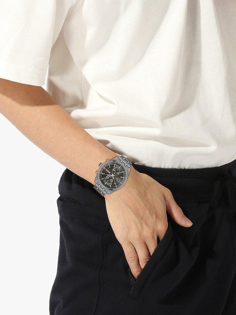 BOSS Skytraveller chronograph watch grey - British product