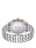 BOSS men's quartz bracelet strap watch in silver and green - British product