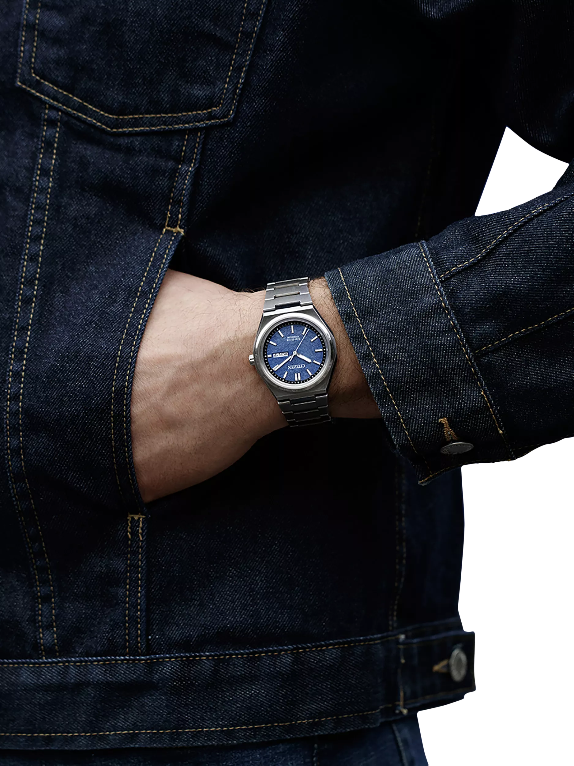 Citizen Zenshin watch blue dial silver bracelet, imported from the UK