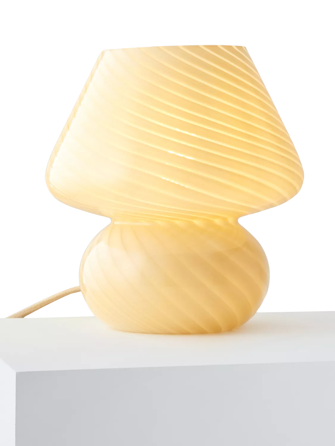 John Lewis glass mushroom table lamp, British brand
