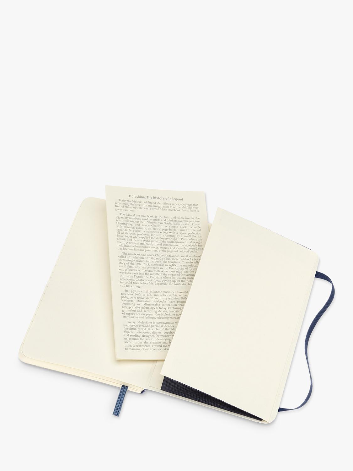 Moleskine blue hardback pocket notebook, UK version