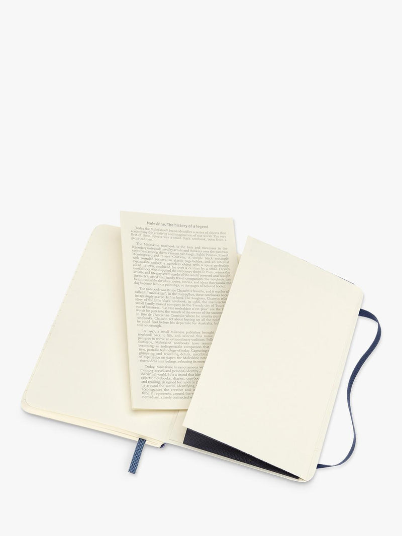Moleskine blue hardback pocket notebook, UK version