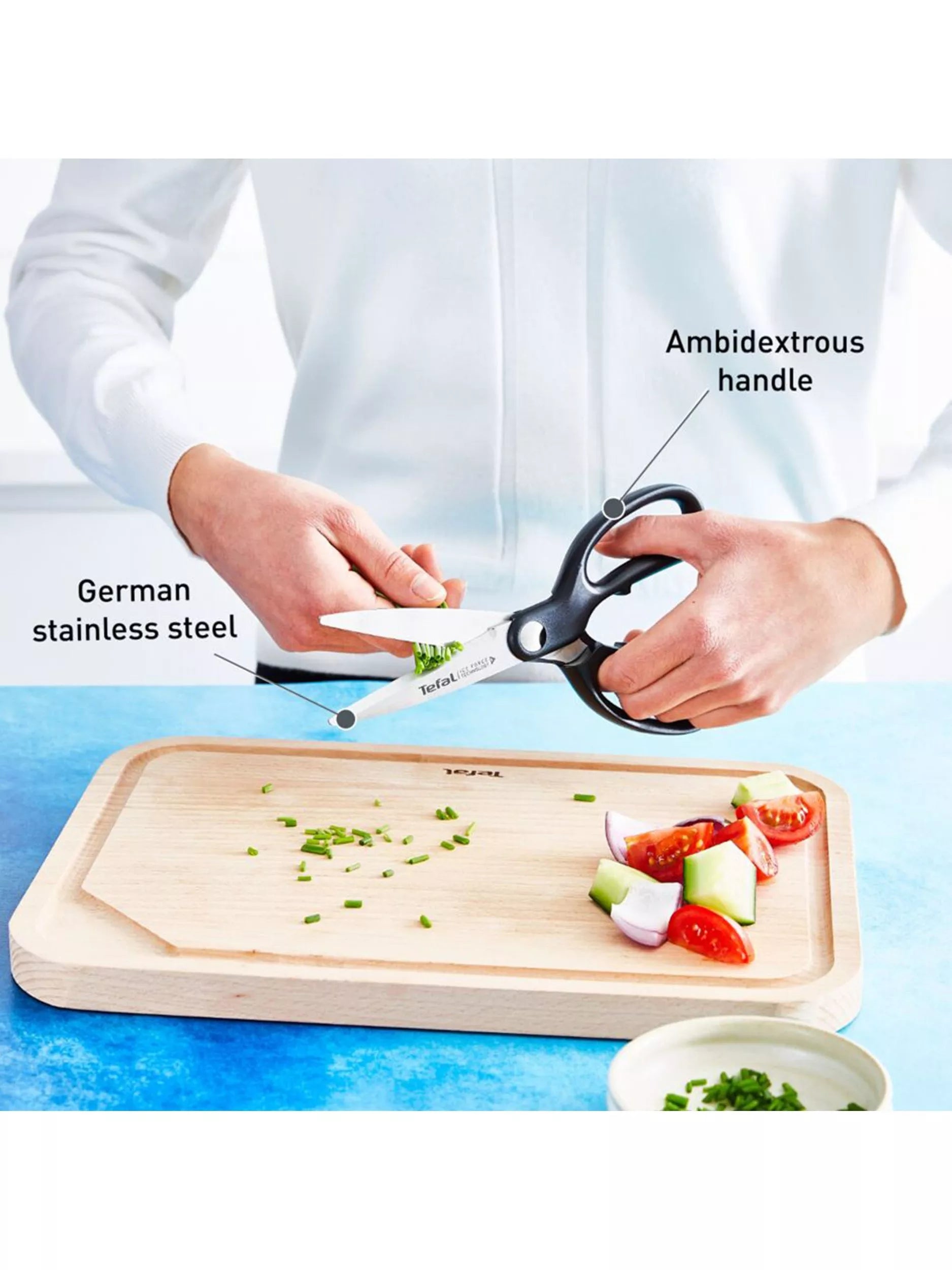 Tefal Ice Force stainless steel kitchen scissors (British brand)