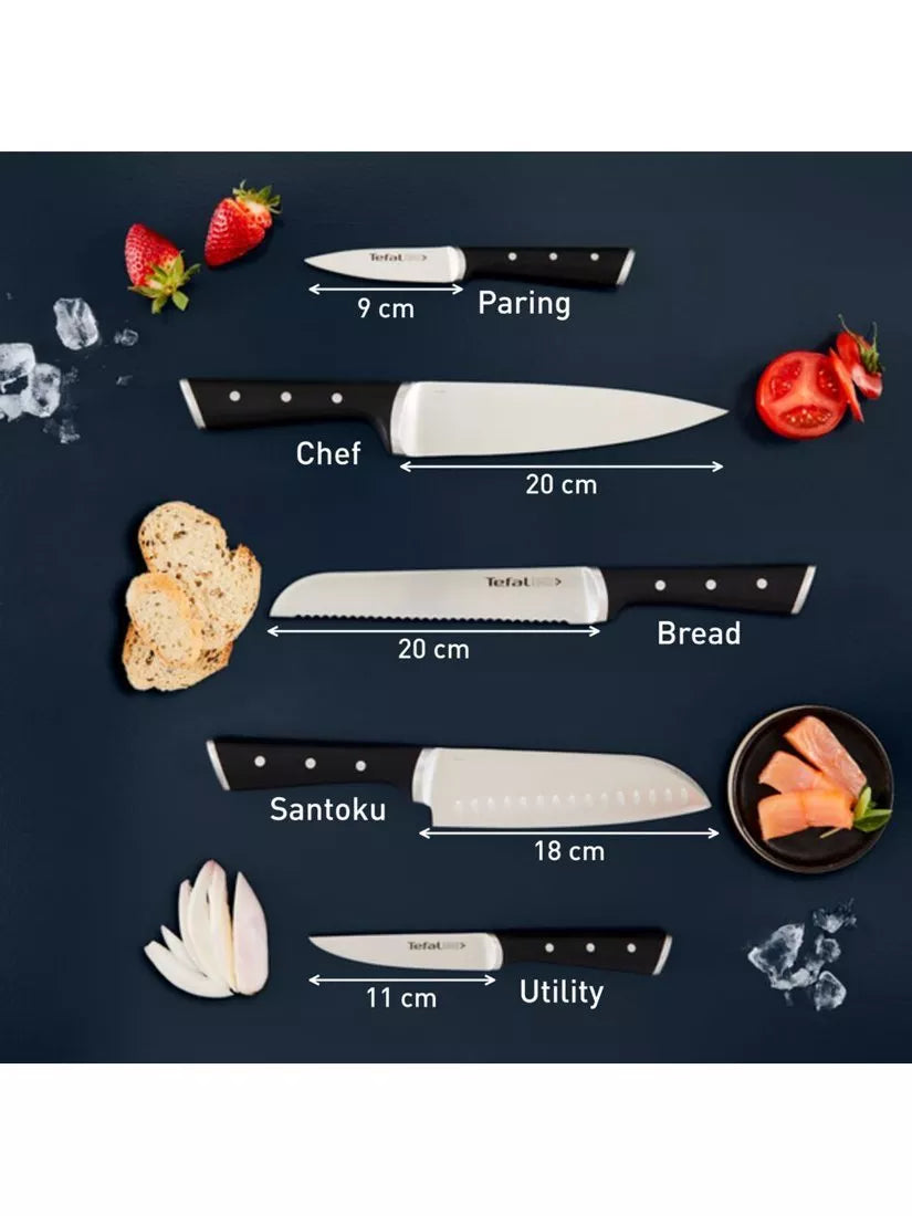 Tefal Ice Force knife block set 5 piece - British product