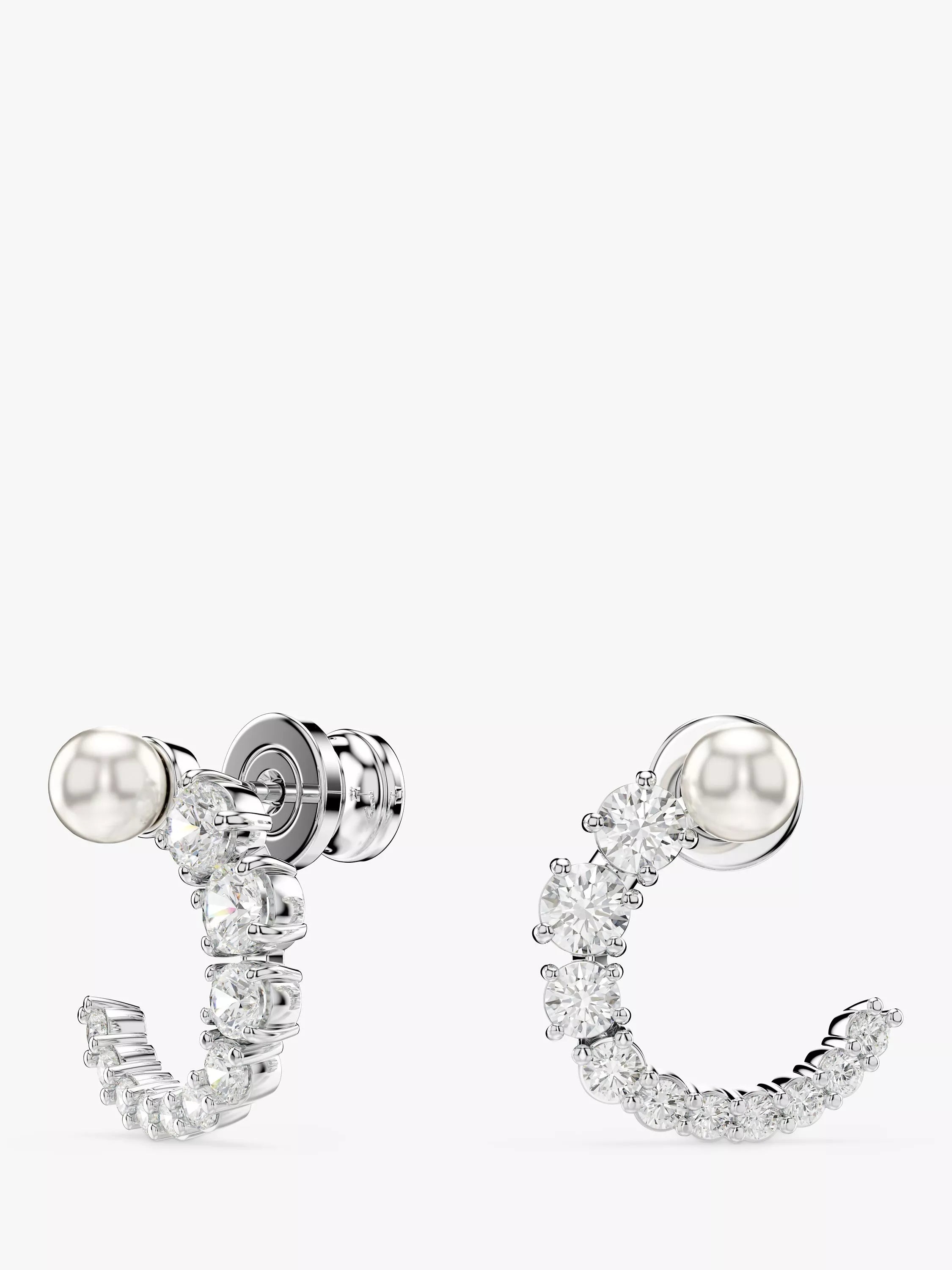 Swarovski Matrix hoop earrings with silver tone, imported from the UK