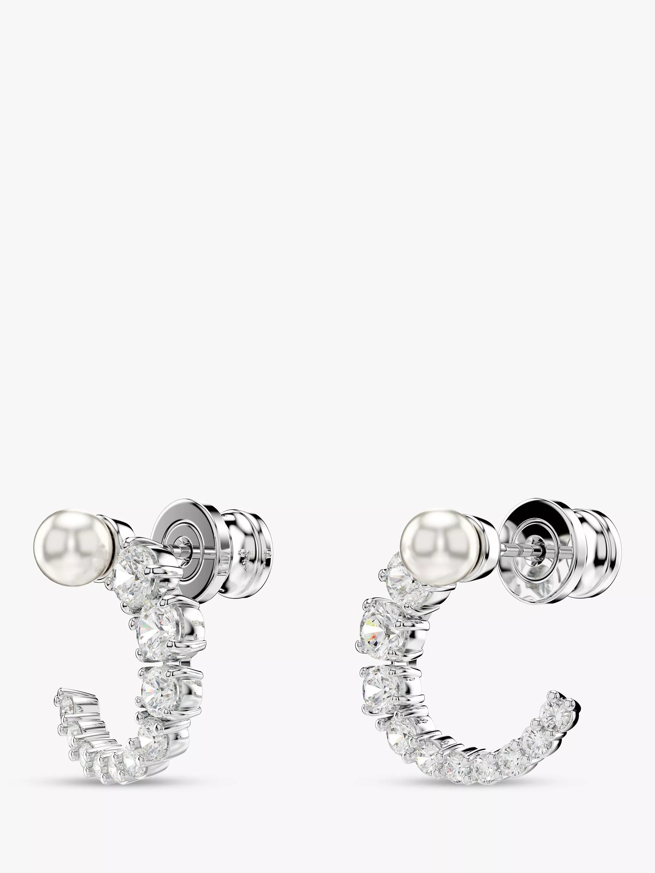 Swarovski Matrix hoop earrings with silver tone, imported from the UK