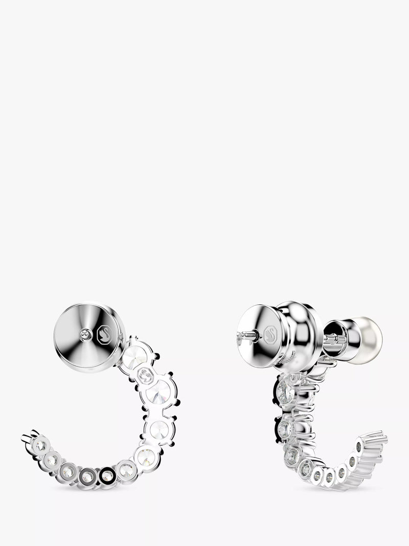 Swarovski Matrix hoop earrings with silver tone, imported from the UK