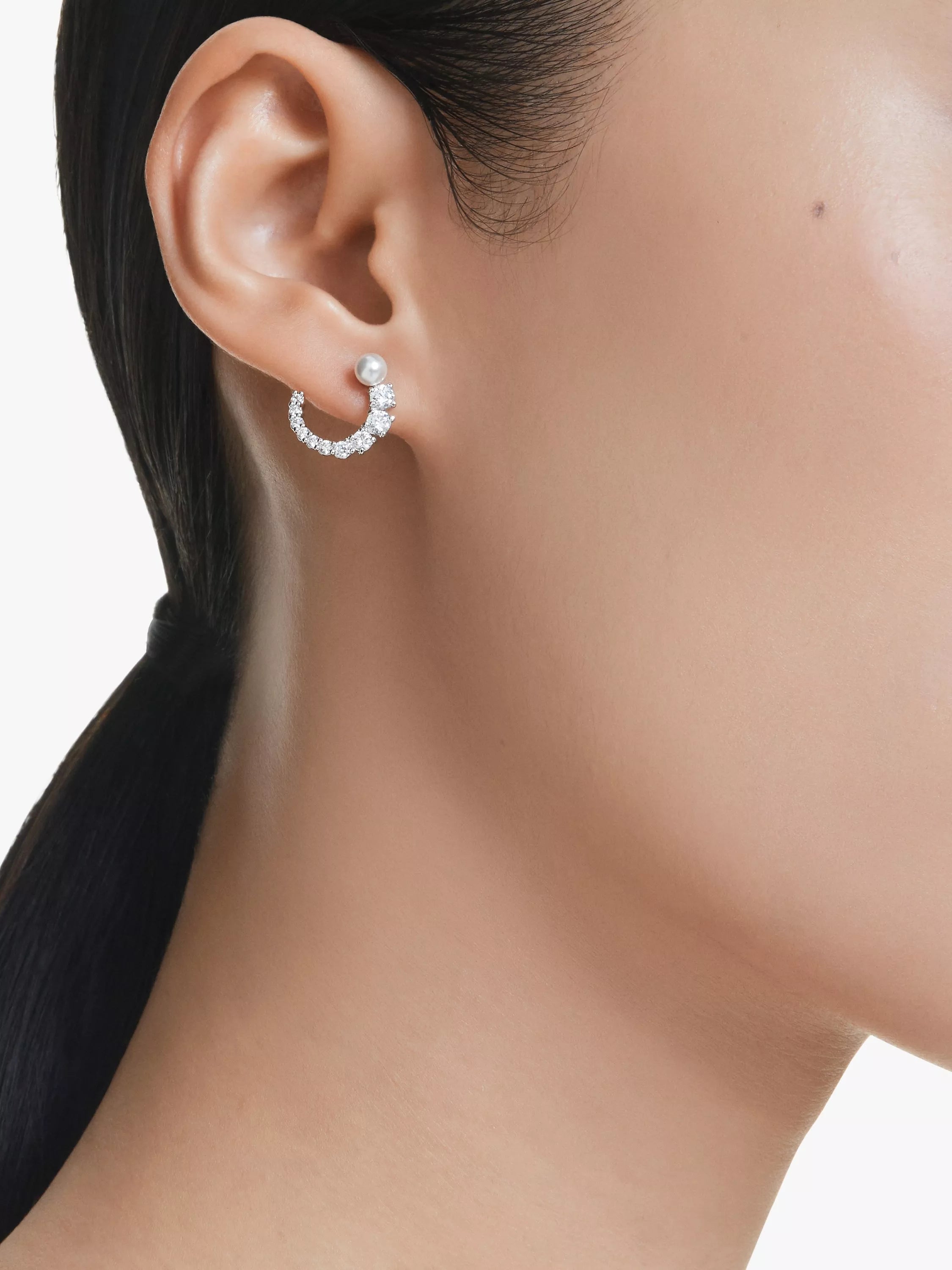 Swarovski Matrix hoop earrings with silver tone, imported from the UK