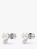Swarovski pearl and zirconia stud earrings silver 6mm, UK version