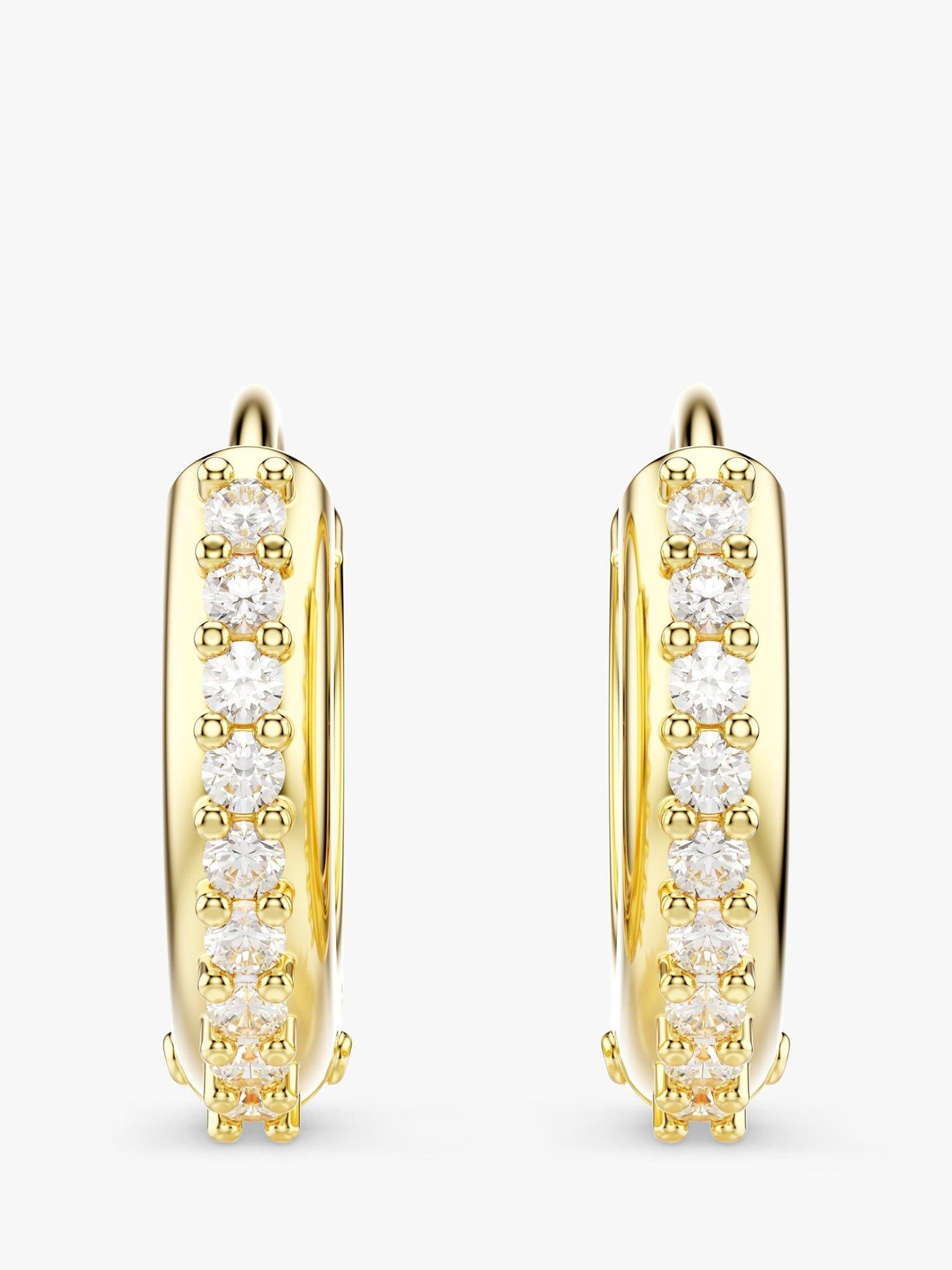 Swarovski mini hoop earrings gold (British brand)