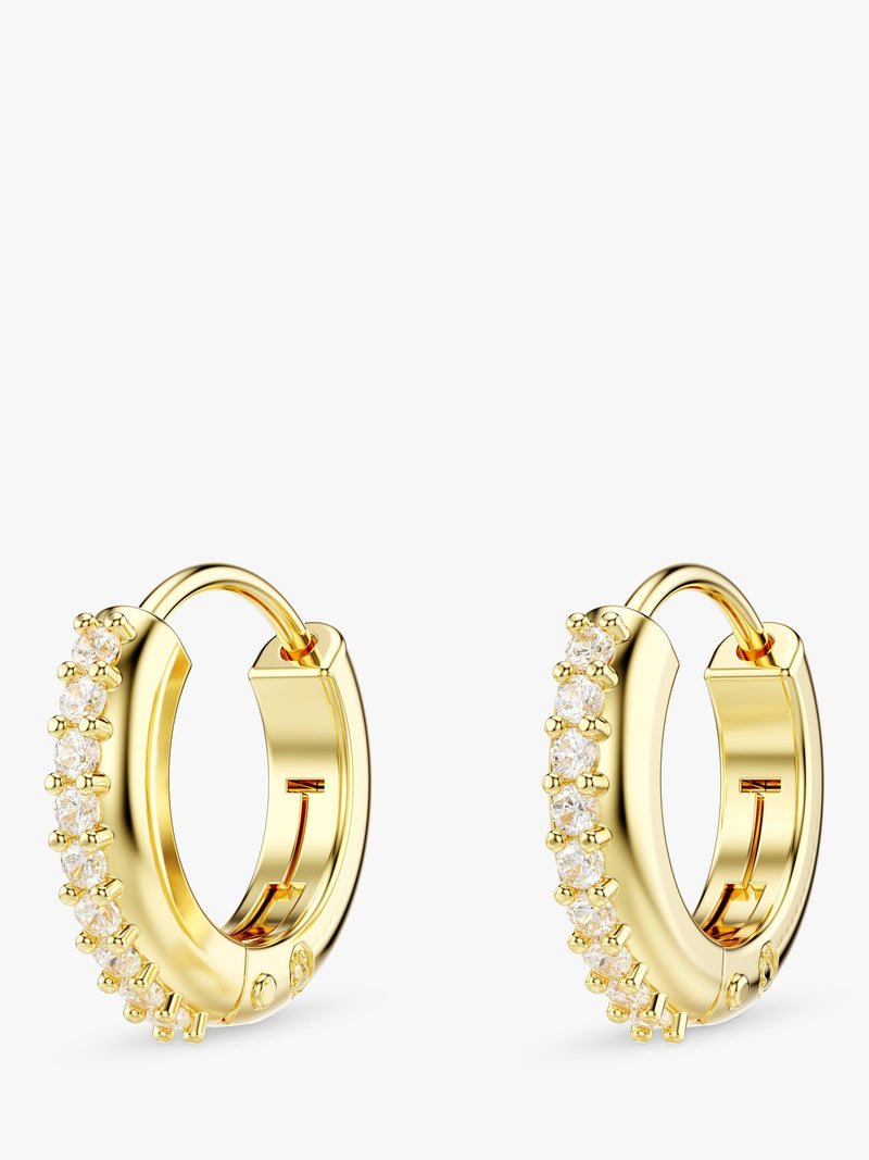 Swarovski mini hoop earrings gold (British brand)