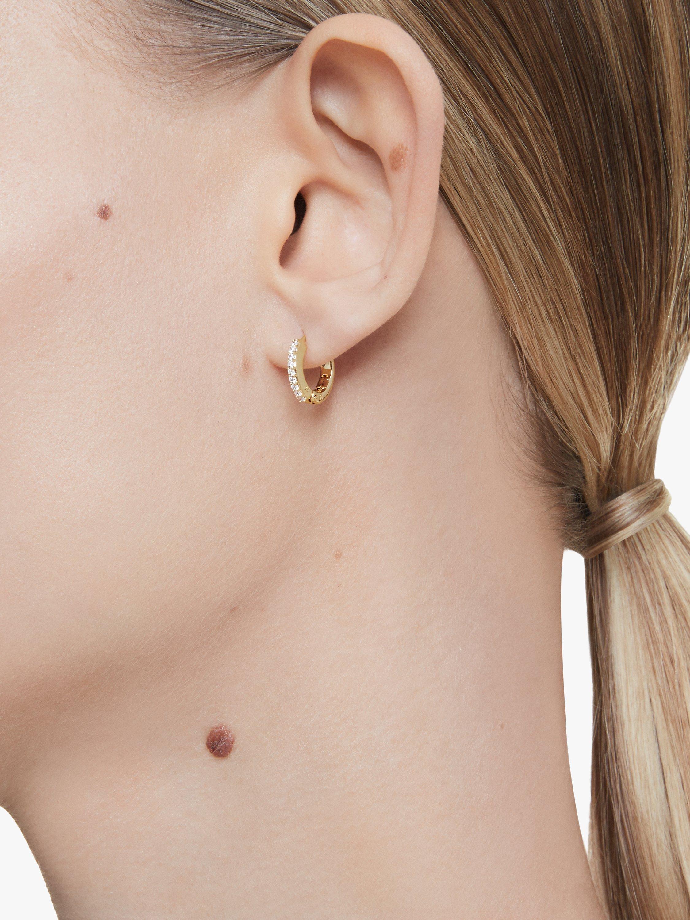 Swarovski mini hoop earrings gold (British brand)