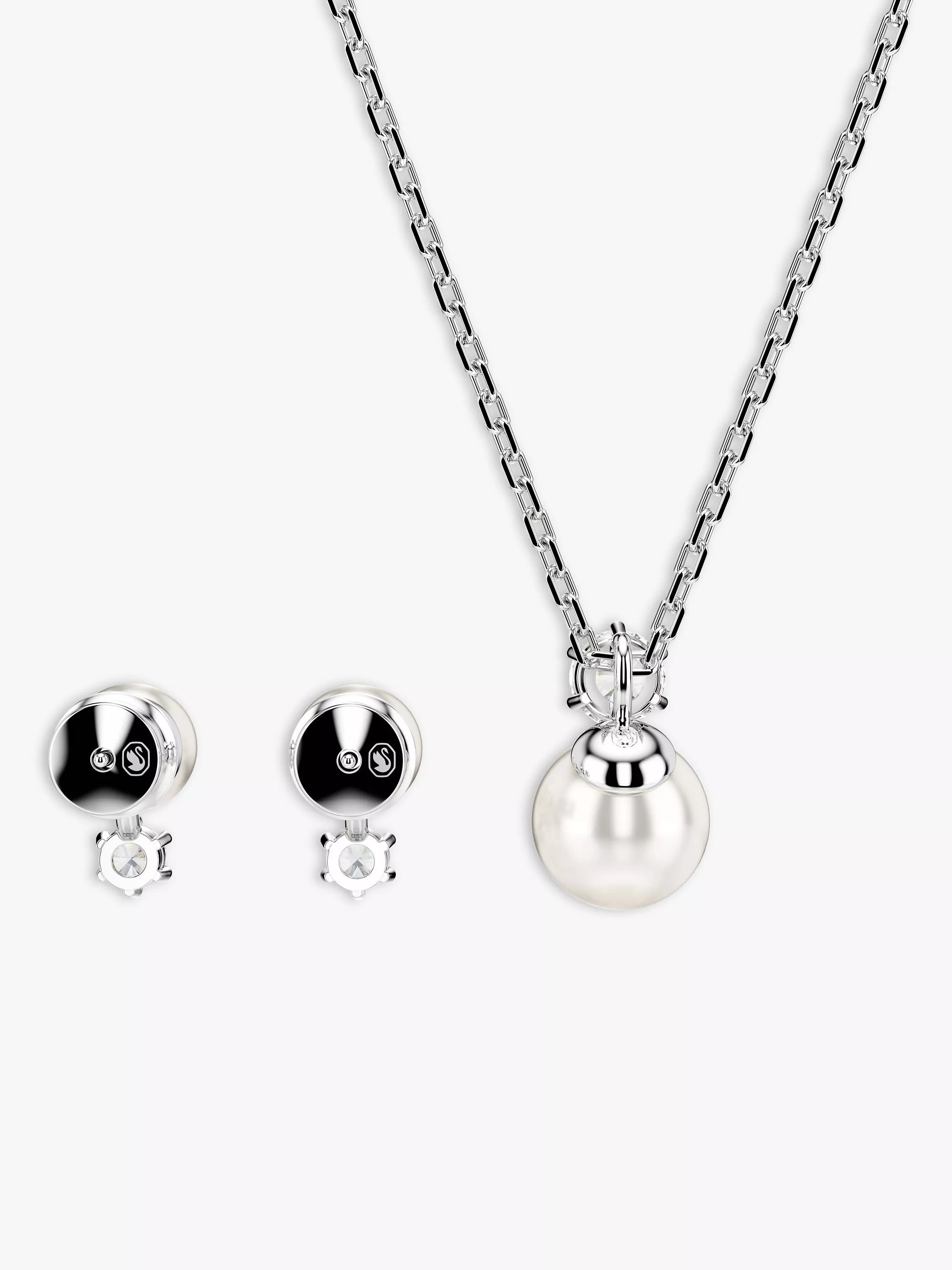 Swarovski Matrix earrings and pendant necklace set white - British product