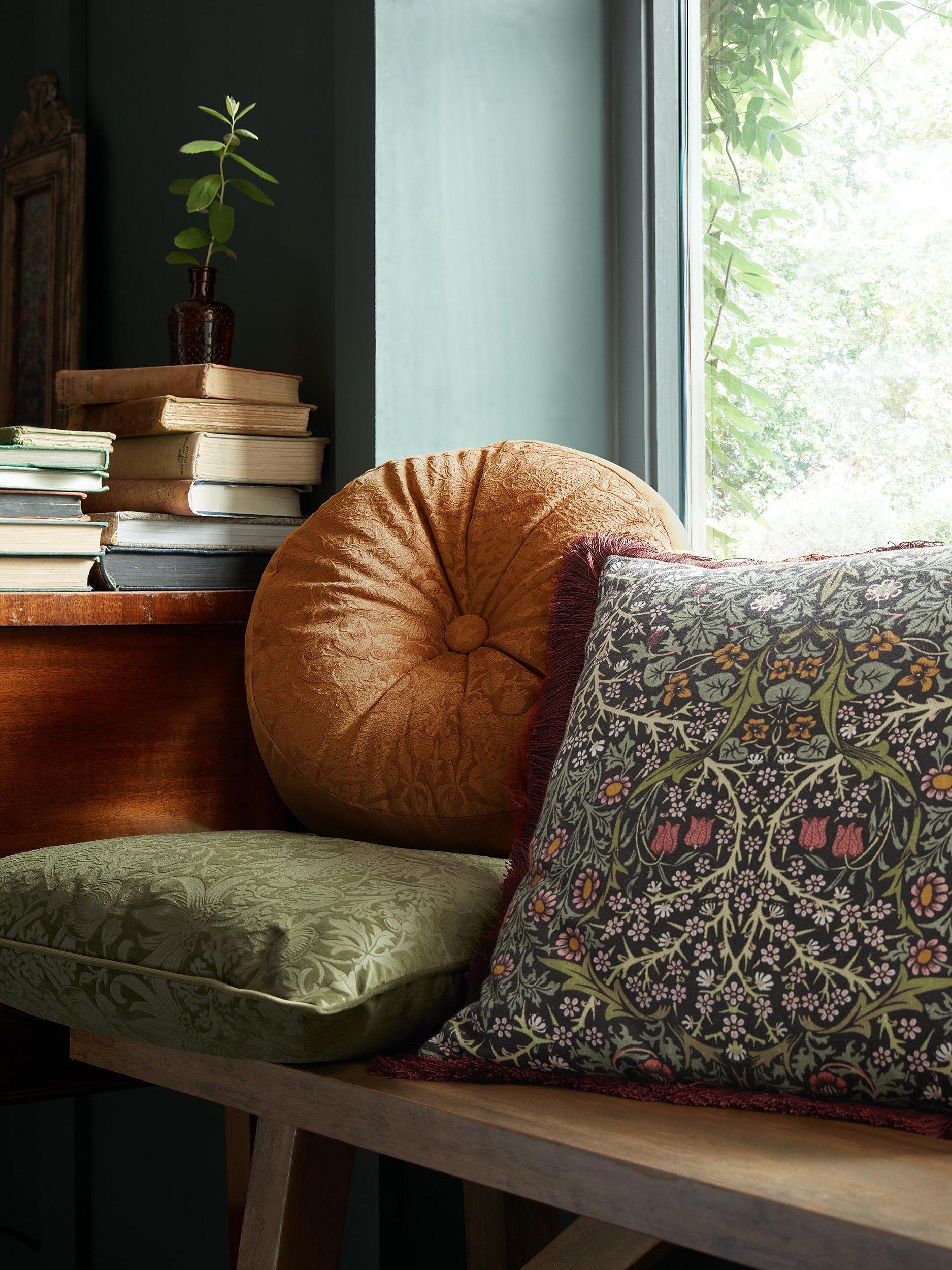 William Morris At Home Blackthorn square cushion 50x50cm - British product