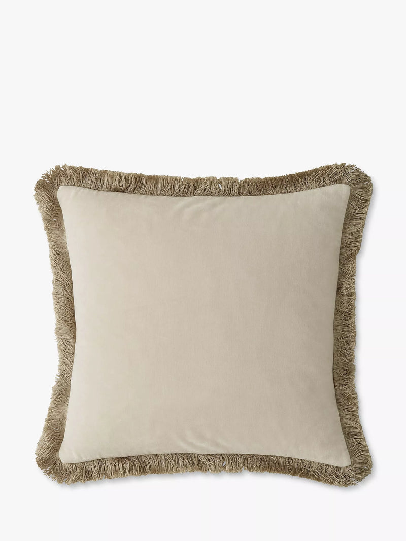 William Morris Pimpernel square cushion in Ink with cotton-velvet reverse (British brand)