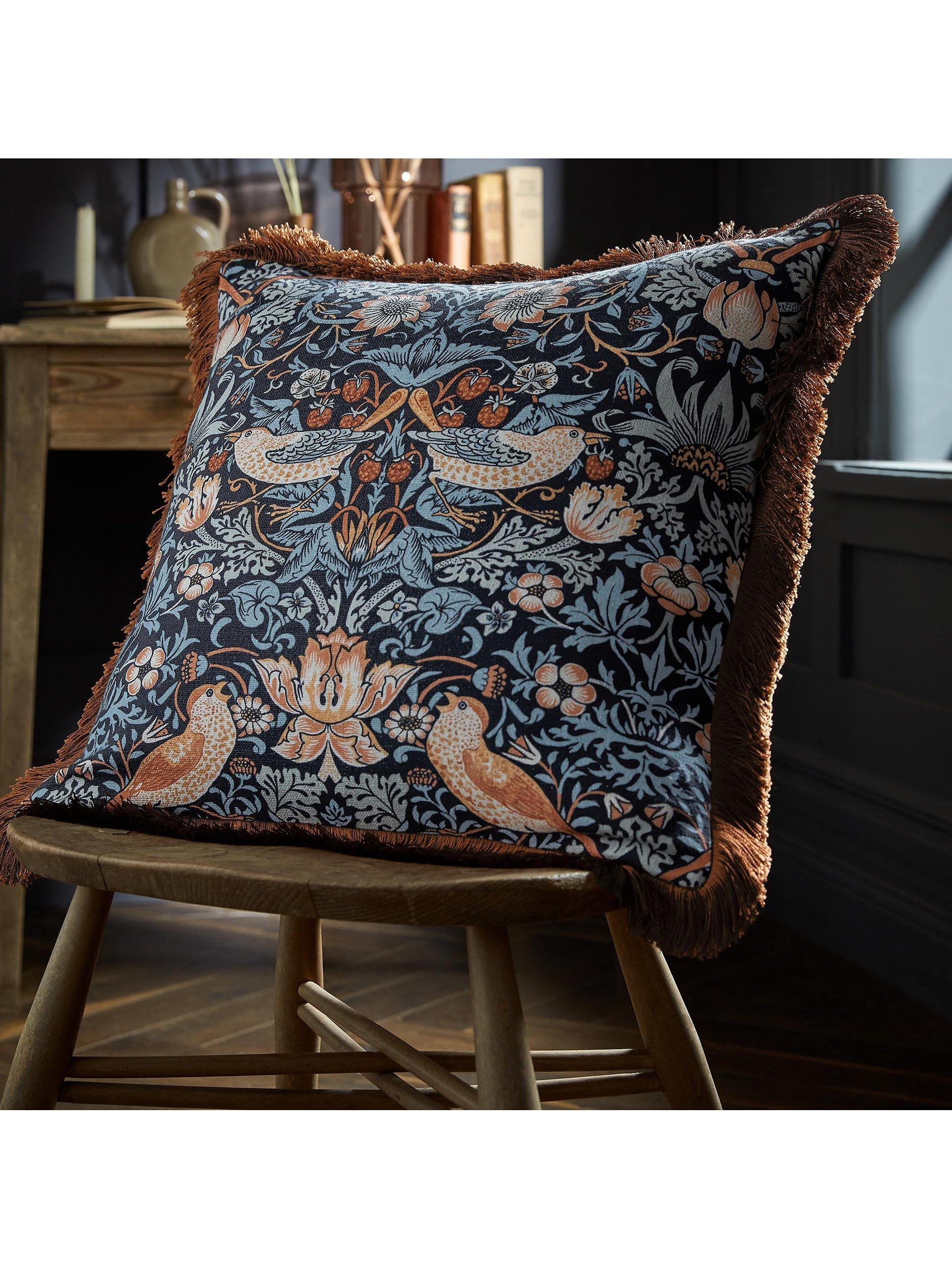 William Morris At Home Strawberry Thief square cushion 50cm (British brand)