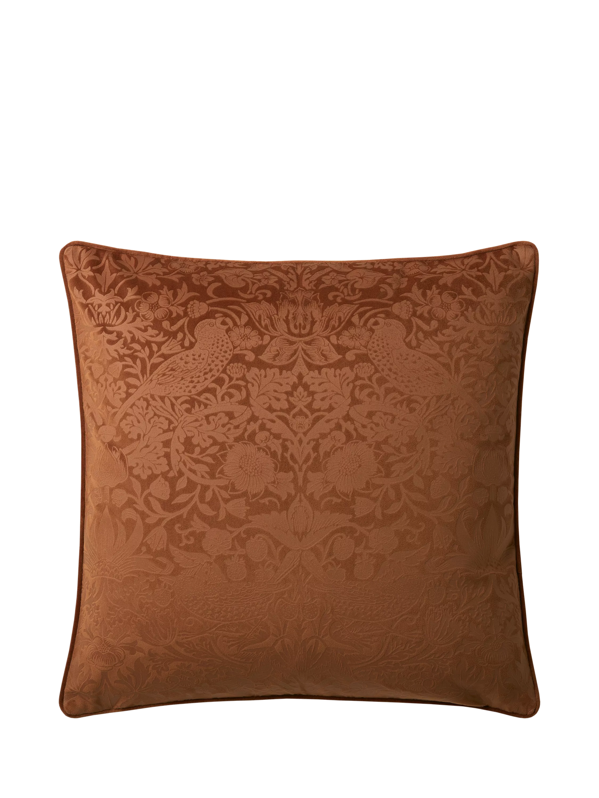 William Morris At Home Strawberry Thief embossed velvet cushion 50cm (British brand)