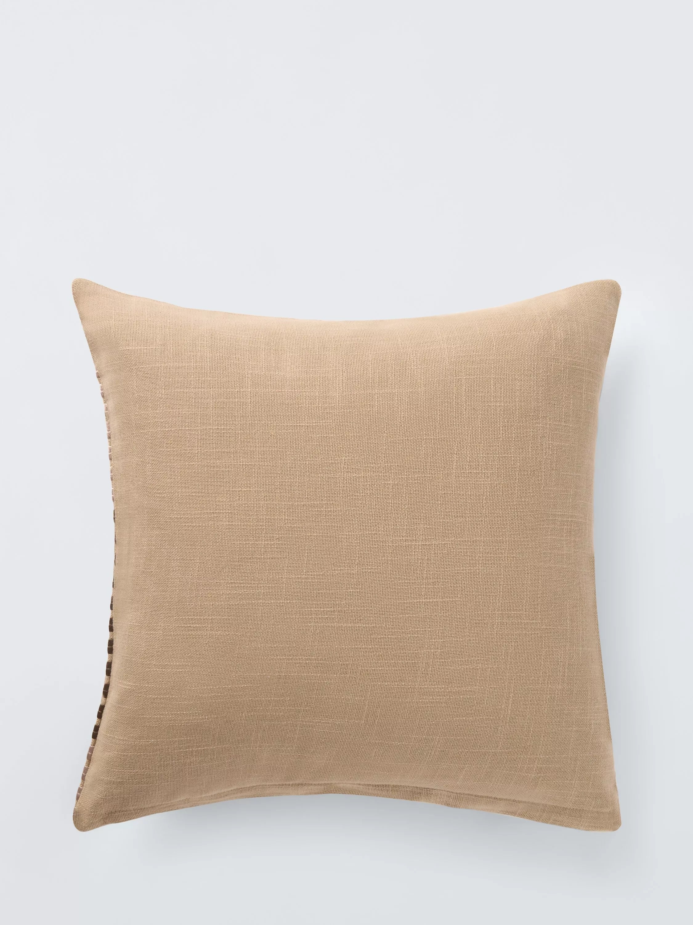 John Lewis square cushion with textured striped design and feather filling, UK version