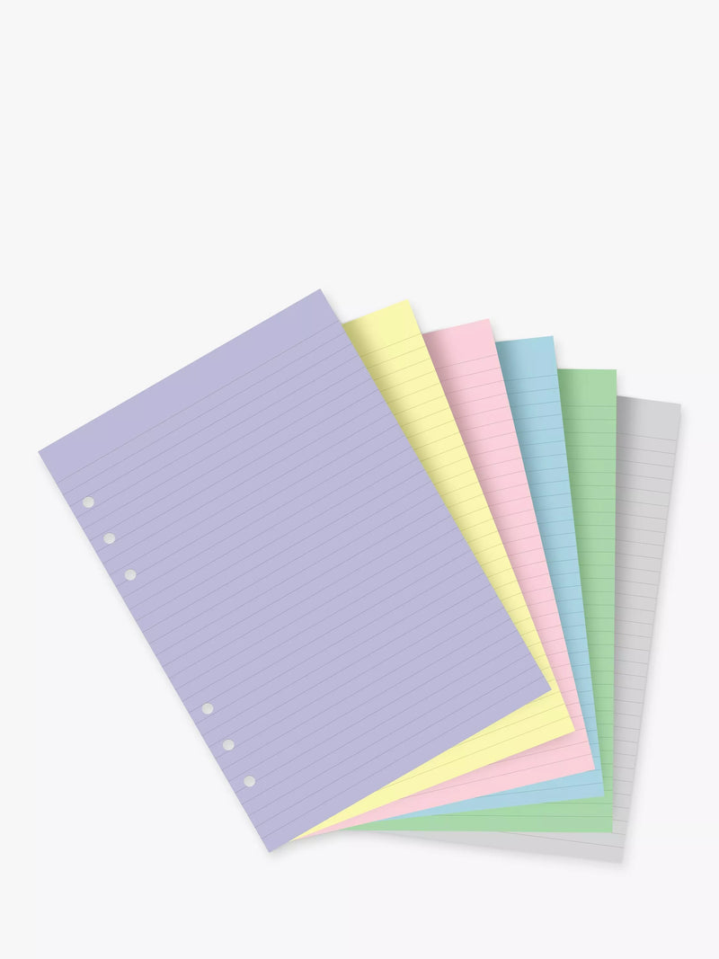 Filofax A5 pastel ruled paper organiser insert (British brand)