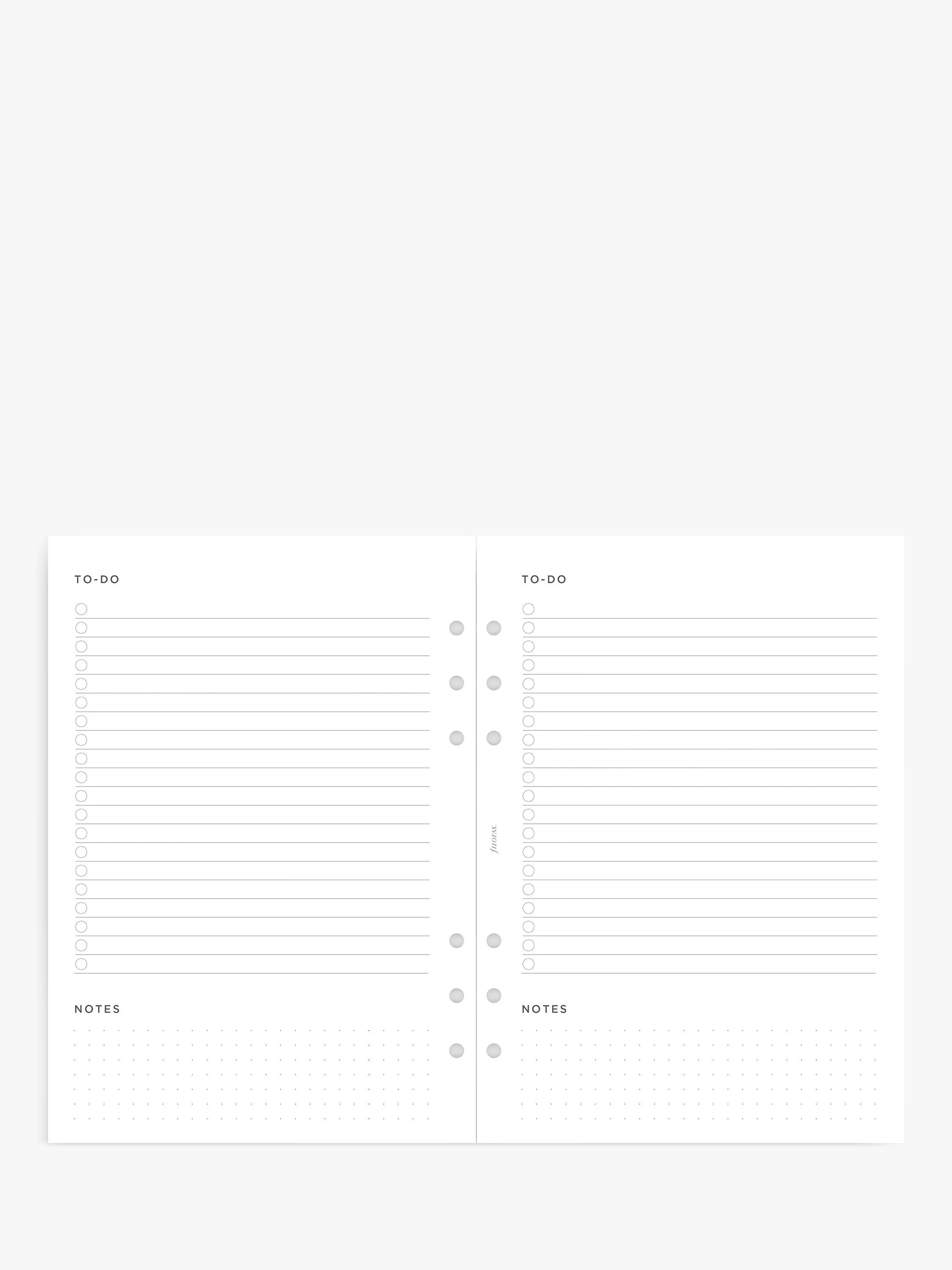 Filofax A5 Minimal To Do Personal Organiser Insert with 56 Sheets - British product