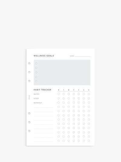 Filofax A5 Minimal Wellness Tracker Persönlicher Organizer Nachfüllpack