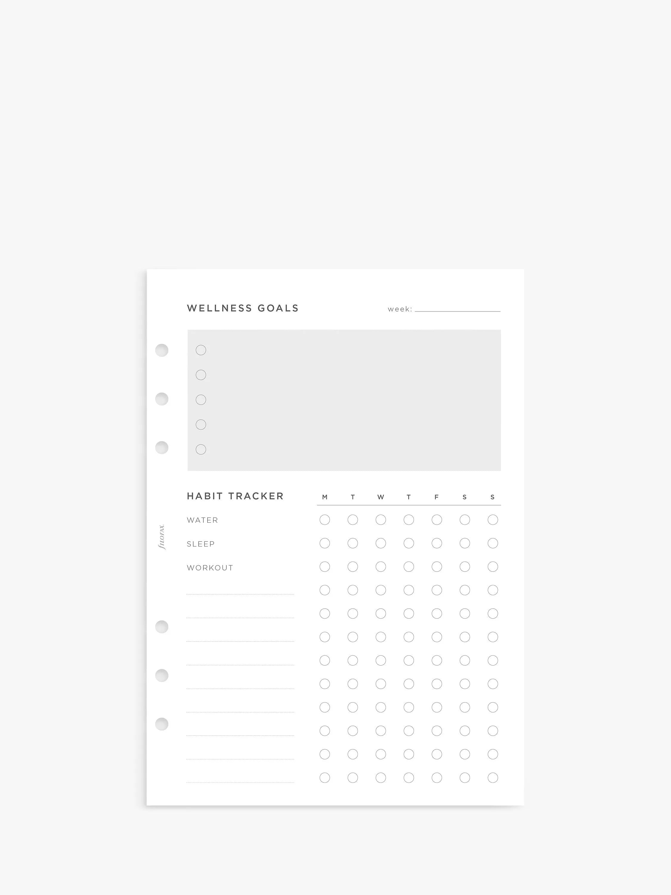 Filofax A5 Minimal Wellness Tracker Personal Organiser Refill - British product