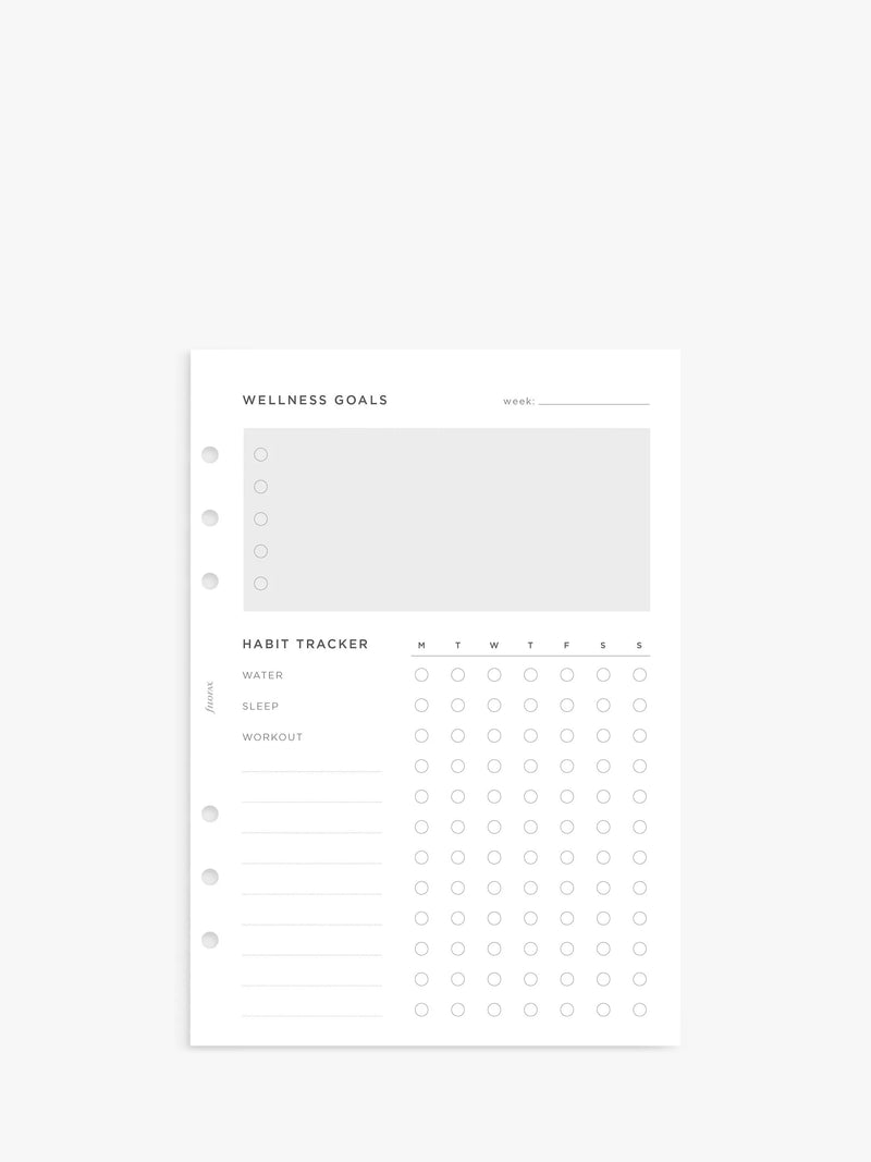Filofax A5 Minimal Wellness Tracker Personal Organiser Refill - British product