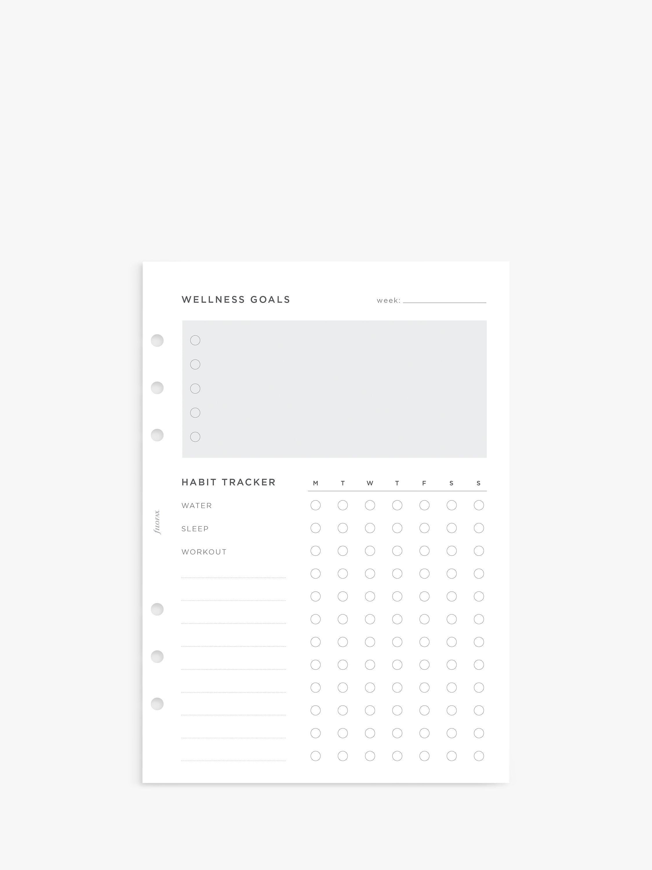 Filofax A5 Minimal Wellness Tracker Personal Organiser Refill - British product
