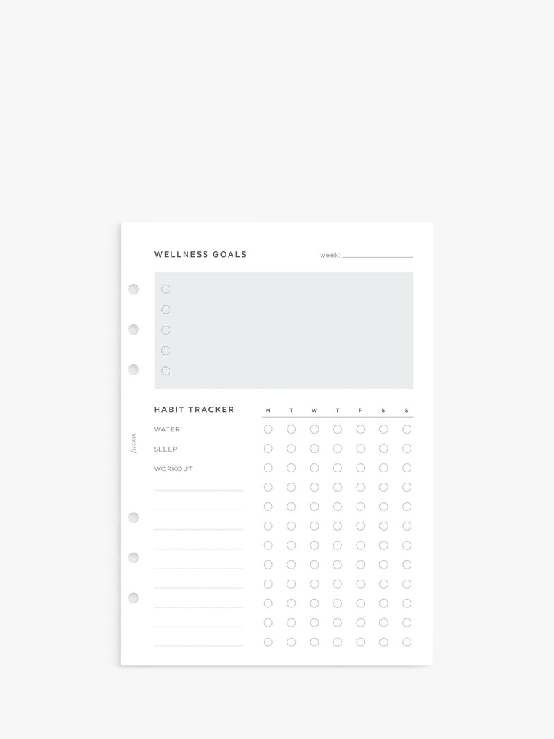 Filofax A5 Minimal Wellness Tracker Personal Organiser Refill - British product